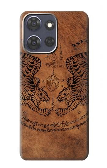 S3209 虎のサクヤン Sak Yant Twin Tiger Motorola Moto G Power (2025,2026) バックケース、フリップケース・カバー