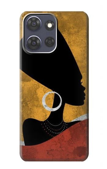 S3453 アフリカの女王ネフェルティティ African Queen Nefertiti Silhouette Motorola Moto G Power (2025,2026) バックケース、フリップケース・カバー
