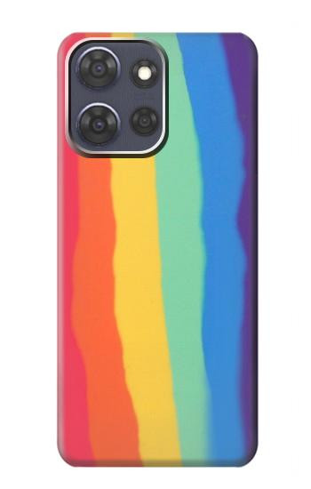 S3799 かわいい縦水彩レインボー Cute Vertical Watercolor Rainbow Motorola Moto G Power (2025,2026) バックケース、フリップケース・カバー