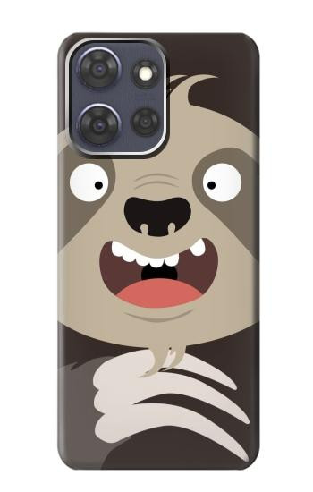 S3855 ナマケモノの顔の漫画 Sloth Face Cartoon Motorola Moto G Power (2025,2026) バックケース、フリップケース・カバー