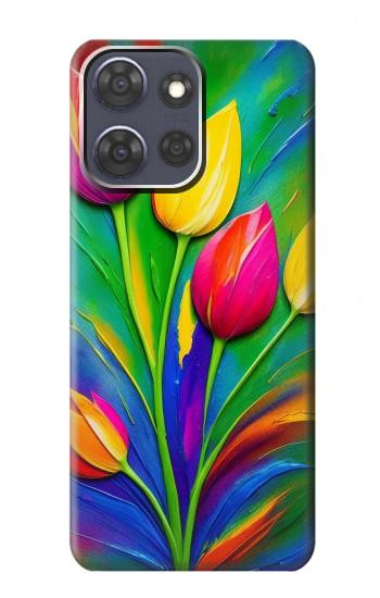 S3926 カラフルなチューリップの油絵 Colorful Tulip Oil Painting Motorola Moto G Power (2025,2026) バックケース、フリップケース・カバー