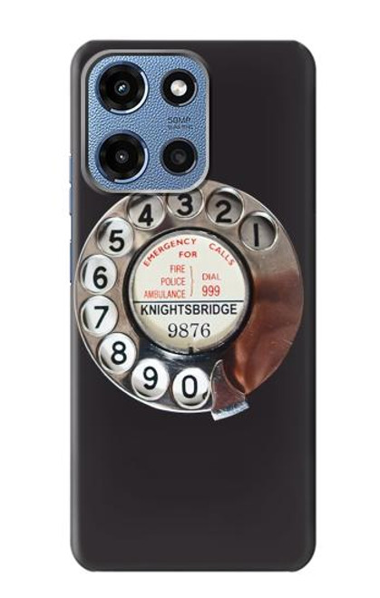 S0059 レトロなダイヤル式の電話ダイヤル Retro Rotary Phone Dial On Motorola Moto G 5G (2025) バックケース、フリップケース・カバー