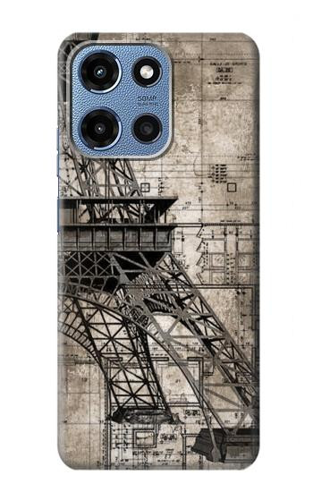 S3416 エッフェル塔の設計図 Eiffel Tower Blueprint Motorola Moto G 5G (2025) バックケース、フリップケース・カバー