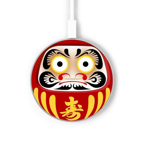 S3045 ダルマ人形 Japan Good Luck Daruma Doll ワイヤレス充電パッド 15W タイプC iPhone Android LEDライト充電ステーション
