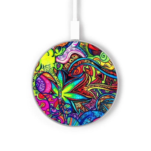 S3255 カラフルパターン Colorful Art Pattern ワイヤレス充電パッド 15W タイプC iPhone Android LEDライト充電ステーション
