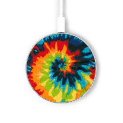 S3459 タイダイ Tie Dye ワイヤレス充電パッド 15W タイプC iPhone Android LEDライト充電ステーション