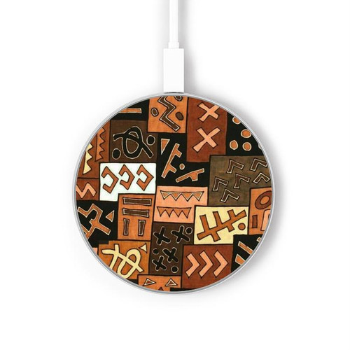 S3460 マリ芸術 Mali Art Pattern ワイヤレス充電パッド 15W タイプC iPhone Android LEDライト充電ステーション
