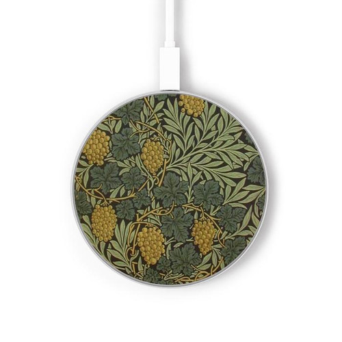 S3662 ウィリアム・モリス・ヴァイン・パターン William Morris Vine Pattern ワイヤレス充電パッド 15W タイプC iPhone Android LEDライト充電ステーション