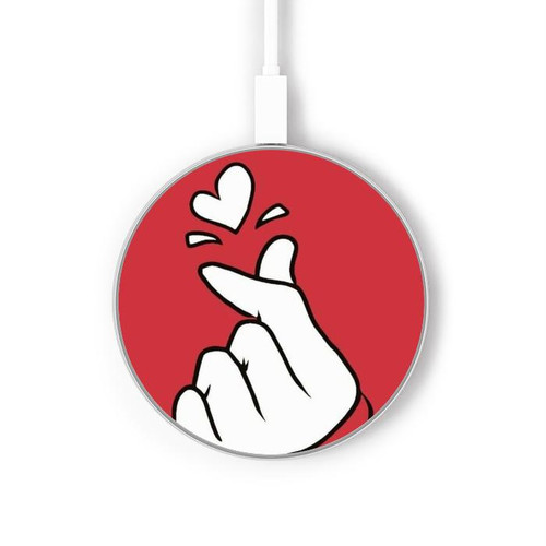 S3701 ミニハートラブサイン Mini Heart Love Sign ワイヤレス充電パッド 15W タイプC iPhone Android LEDライト充電ステーション