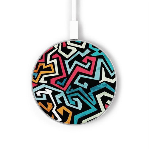 S3712 ポップアートパターン Pop Art Pattern ワイヤレス充電パッド 15W タイプC iPhone Android LEDライト充電ステーション