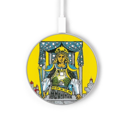 S3739 タロットカード戦車 Tarot Card The Chariot ワイヤレス充電パッド 15W タイプC iPhone Android LEDライト充電ステーション
