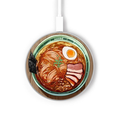 S3756 ラーメン Ramen Noodles ワイヤレス充電パッド 15W タイプC iPhone Android LEDライト充電ステーション