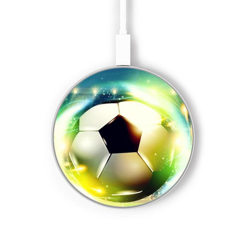 S3844 輝くサッカー サッカーボール Glowing Football Soccer Ball ワイヤレス充電パッド 15W タイプC iPhone Android LEDライト充電ステーション