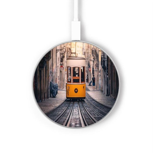 S3867 リスボンのトラム Trams in Lisbon ワイヤレス充電パッド 15W タイプC iPhone Android LEDライト充電ステーション