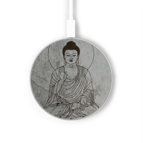 S3873 ブッダ ライン アート Buddha Line Art ワイヤレス充電パッド 15W タイプC iPhone Android LEDライト充電ステーション