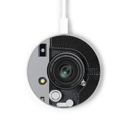 S3922 カメラレンズシャッターグラフィックプリント Camera Lense Shutter Graphic Print ワイヤレス充電パッド 15W タイプC iPhone Android LEDライト充電ステーション
