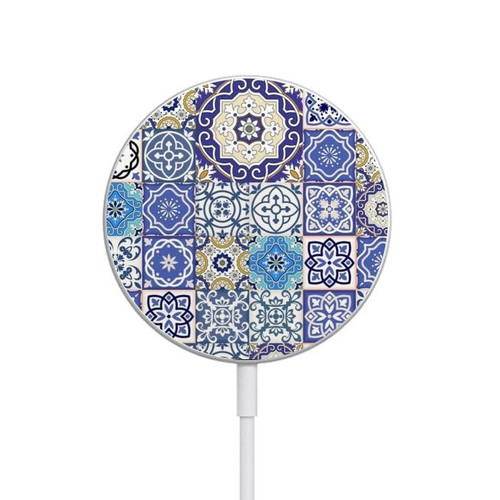 S3537 モロッコのモザイクパターン Moroccan Mosaic Pattern iPhone 16 15 14 13 12用MagSafe 15W対応磁気ワイヤレス充電パッド
