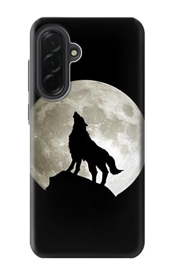 S1981 オオカミは 月にハウリング Wolf Howling at The Moon Samsung Galaxy A36 バックケース、フリップケース・カバー
