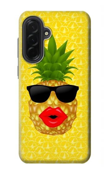S2443 楽しい パイナップルサングラス 接吻 Funny Pineapple Sunglasses Kiss Samsung Galaxy A36 バックケース、フリップケース・カバー