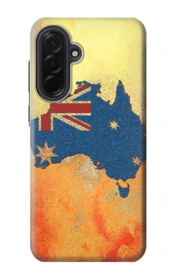 S2494 オーストラリア国旗地図ロックテクスチャ Australia Flag Map Rock Texture Samsung Galaxy A36 バックケース、フリップケース・カバー
