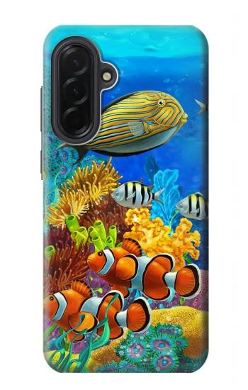 S2568 海と魚とサンゴ Sea Seabed Fish Corals Underwater Ocean Samsung Galaxy A36 バックケース、フリップケース・カバー
