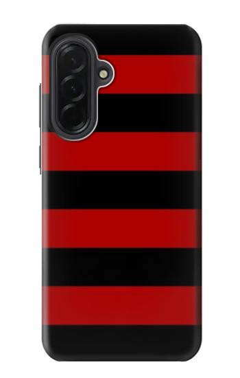 S2638 黒と赤のストライプ Black and Red Striped Samsung Galaxy A36 バックケース、フリップケース・カバー