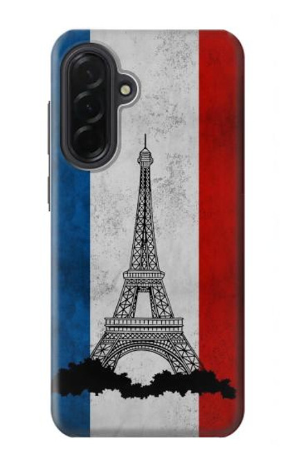 S2859 ヴィンテージフランスの旗エッフェル塔 Vintage France Flag Eiffel Tower Samsung Galaxy A36 バックケース、フリップケース・カバー