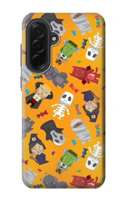 S3275 かわいいハロウィーンの漫画のパターン Cute Halloween Cartoon Pattern Samsung Galaxy A36 バックケース、フリップケース・カバー