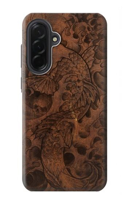 S3405 魚のタトゥーグラフィックプリント Fish Tattoo Leather Graphic Print Samsung Galaxy A36 バックケース、フリップケース・カバー