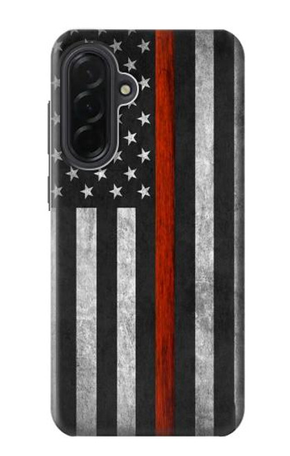 S3472 消防士細い赤線旗 Firefighter Thin Red Line Flag Samsung Galaxy A36 バックケース、フリップケース・カバー