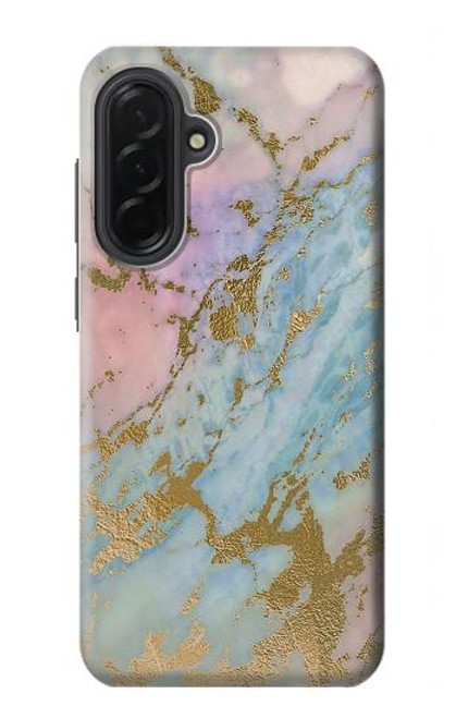 S3717 ローズゴールドブルーパステル大理石グラフィックプリント Rose Gold Blue Pastel Marble Graphic Printed Samsung Galaxy A36 バックケース、フリップケース・カバー