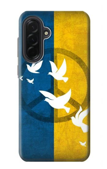 S3857 平和鳩 ウクライナの旗 Peace Dove Ukraine Flag Samsung Galaxy A36 バックケース、フリップケース・カバー