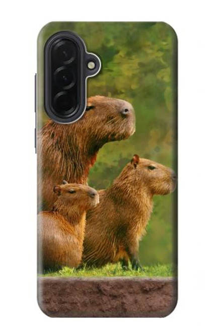 S3917 カピバラの家族 巨大モルモット Capybara Family Giant Guinea Pig Samsung Galaxy A36 バックケース、フリップケース・カバー