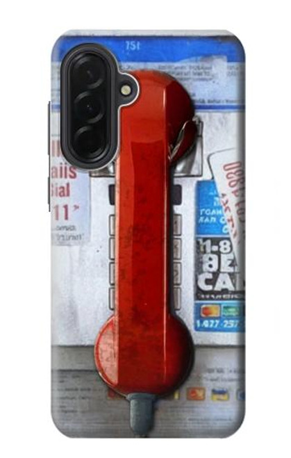 S3925 コラージュヴィンテージ公衆電話 Collage Vintage Pay Phone Samsung Galaxy A36 バックケース、フリップケース・カバー
