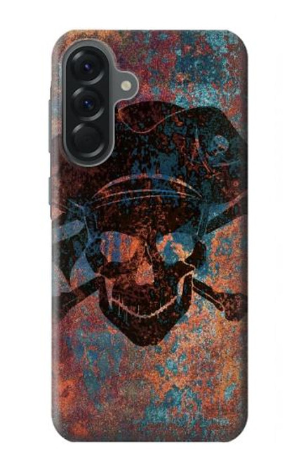 S3895 海賊スカルメタル Pirate Skull Metal Samsung Galaxy A56 バックケース、フリップケース・カバー