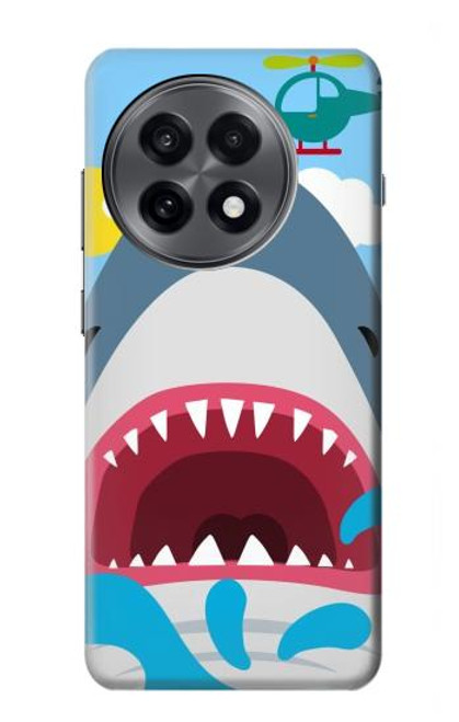 S3947 サメのヘリコプターの漫画 Shark Helicopter Cartoon OnePlus 13R バックケース、フリップケース・カバー