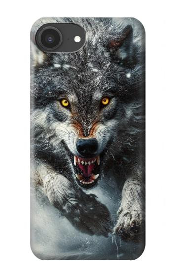 S3965 怒ったオオカミが走る Angry Wolf Running iPhone 16e, 17e バックケース、フリップケース・カバー