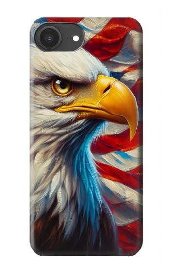 S3967 ハクトウワシのアメリカ国旗 Bald Eagle American Flag iPhone 16e, 17e バックケース、フリップケース・カバー