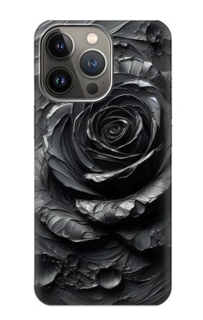 S3969 黒いバラの力強い筆遣い Black Rose Hard Brush Stroke iPhone 14 Pro バックケース、フリップケース・カバー