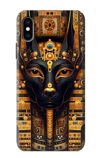 S3992 金と黒のアヌビス Gold Black Anubis iPhone X, iPhone XS バックケース、フリップケース・カバー