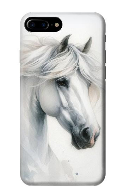S4025 白馬の絵 White Horse Painting iPhone 7 Plus, iPhone 8 Plus バックケース、フリップケース・カバー