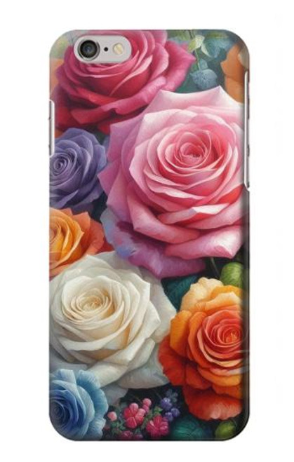 S3975 カラフルなバラの絵 Colorful Roses Painting iPhone 6 6S バックケース、フリップケース・カバー