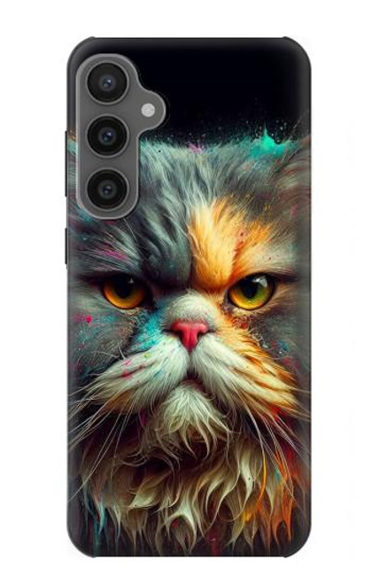 S3971 色を塗った猫 Cat Painted Color Samsung Galaxy S23 FE バックケース、フリップケース・カバー