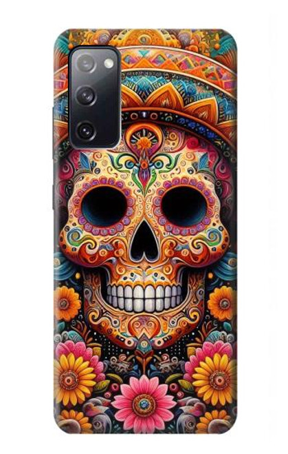 S3999 メキシコスカルの絵画 Mexican Skull Painting Samsung Galaxy S20 FE バックケース、フリップケース・カバー