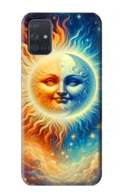 S3966 芸術的な太陽と月 Artistic Sun Moon Samsung Galaxy A71 バックケース、フリップケース・カバー