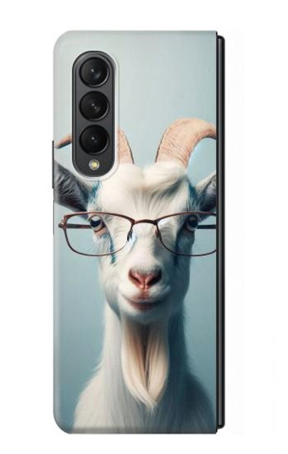 S3991 ヤギのメガネ Goat Glasses Samsung Galaxy Z Fold 3 5G バックケース、フリップケース・カバー