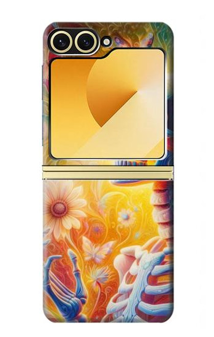 S3976 カラフルな骸骨 Colorful Skeleton Samsung Galaxy Z Flip 6, Flip 7 FE バックケース、フリップケース・カバー