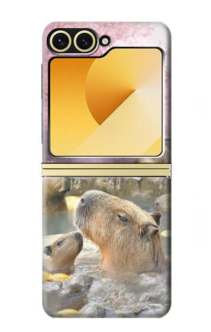 S4030 カピバラ 温泉 Capybara Hot Spring Samsung Galaxy Z Flip 6, Flip 7 FE バックケース、フリップケース・カバー