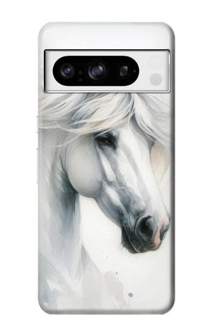 S4025 白馬の絵 White Horse Painting Google Pixel 8 pro バックケース、フリップケース・カバー