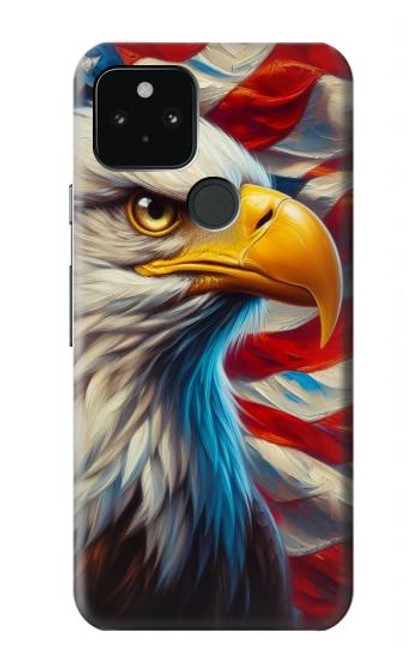 S3967 ハクトウワシのアメリカ国旗 Bald Eagle American Flag Google Pixel 5 バックケース、フリップケース・カバー